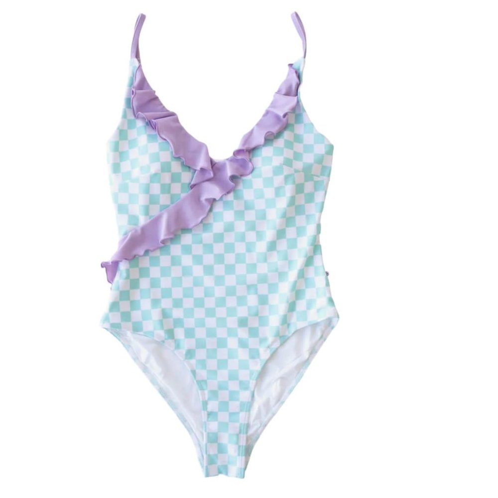 WOMEN'S RUFFLED ONE-PIECE SWIMSUIT | ALL CHECKED OUT